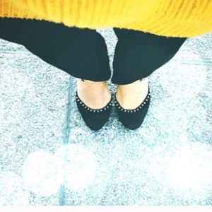 Zara ankle straps black studded pumps