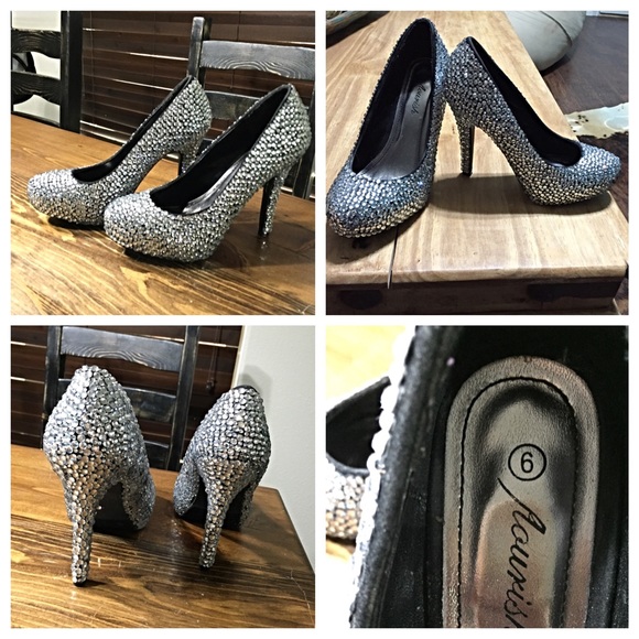 Size 6 custom Swarovski crystal heels