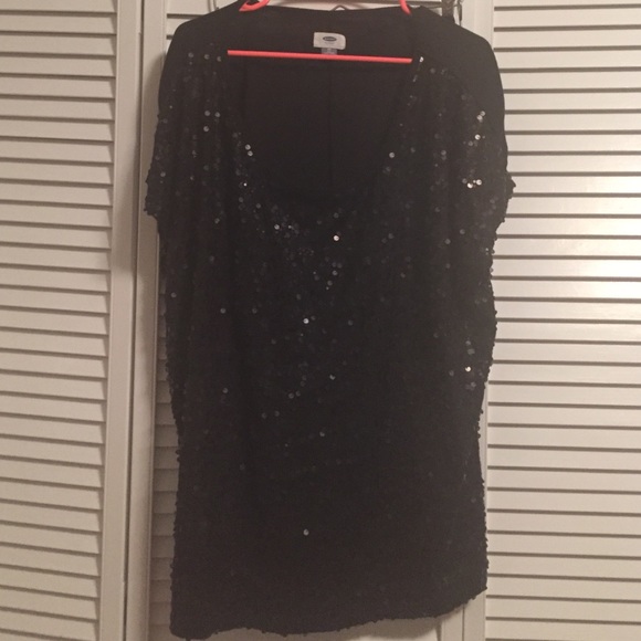 Black sequin top