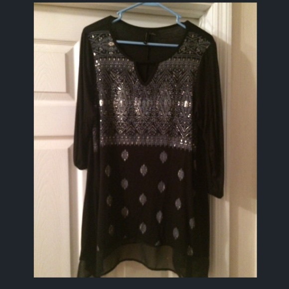 Black sparkle tunic