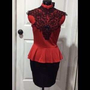 Lace Peplum Dress