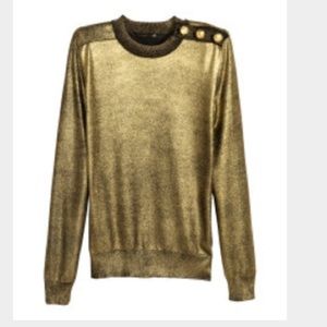 New Balmain X H&M Gold Shimmery Top size 2