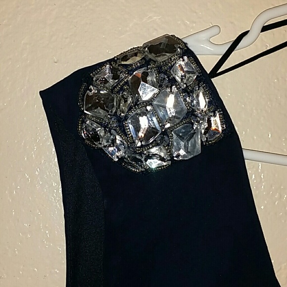 Navy blue beaded romper - Picture 2 of 4