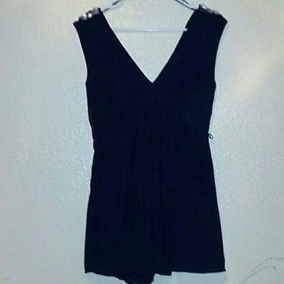 Navy blue beaded romper - Picture 3 of 4