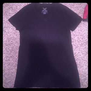 Black V-neck shirt