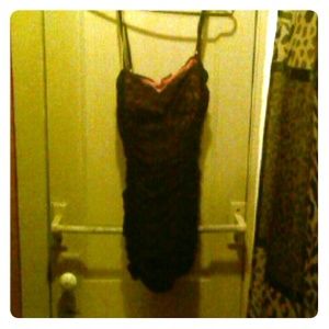 Hot pink and black laced dress FINAL PRICE CUT