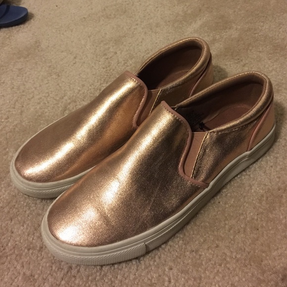 Rose gold metallic sneakers