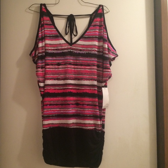 Cold Shoulders Knitted Mini Dress