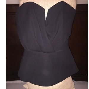 Akira Strapless Sweetheart Peplum Top Sz M NWT