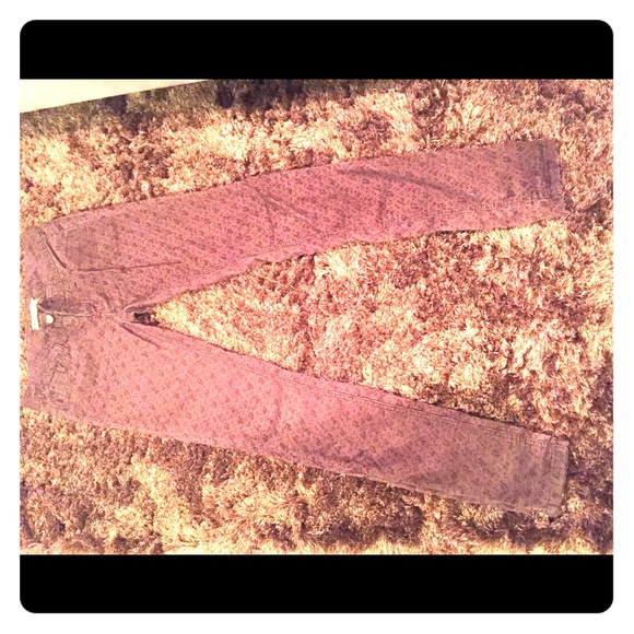 Free People Brown Floral Skinny Corduroys - Picture 1 of 4