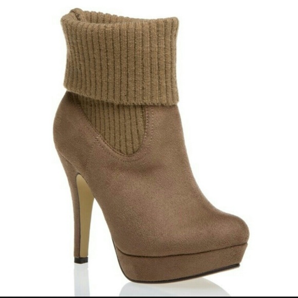 Camel Sweater Boots