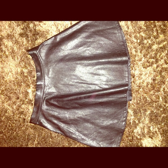 Faux Leather Black Short Skirt