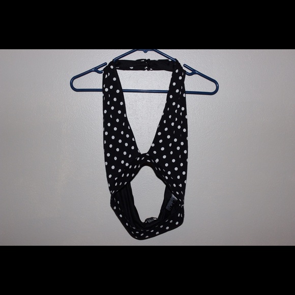 Pin up polka dot cropped halter