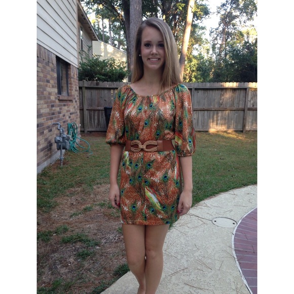 Peacock feather dress