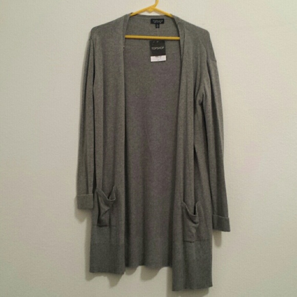 Top shop grey long cardigan