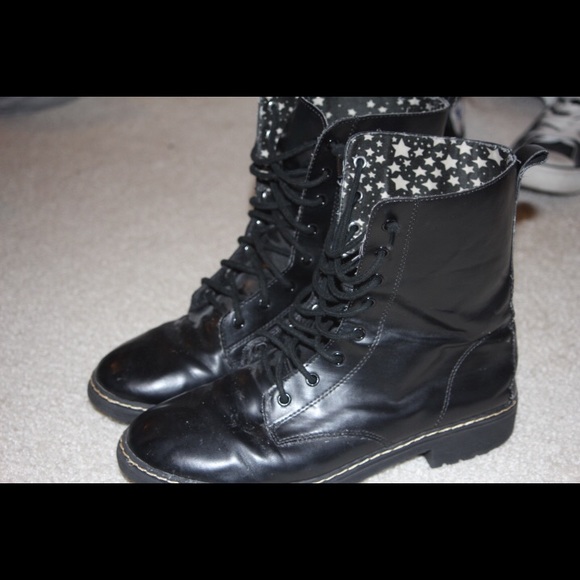 Black combat boots