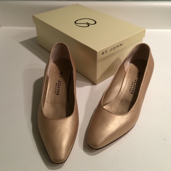 "Champagne" colored genuine leather St. John shoes