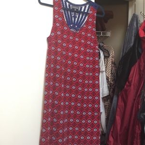 Luxology red and blue shift dress