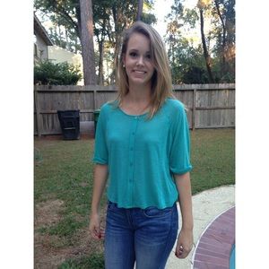Flowy turquoise shirt
