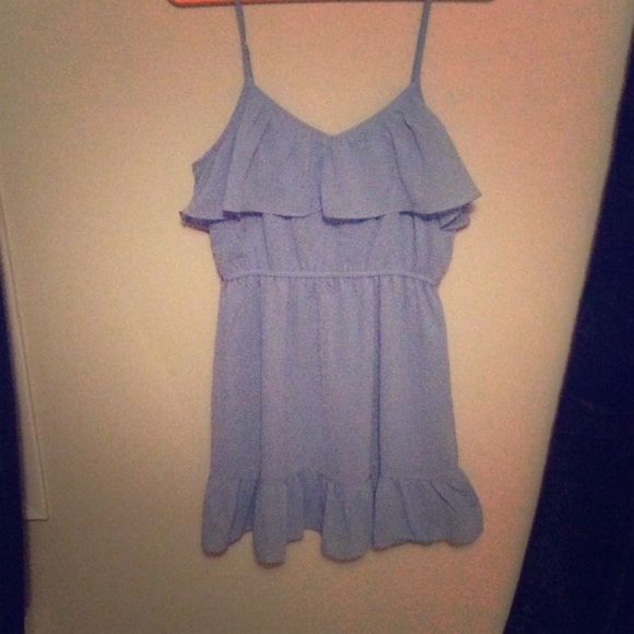 Sweetheart ruffle pastel light blue dress