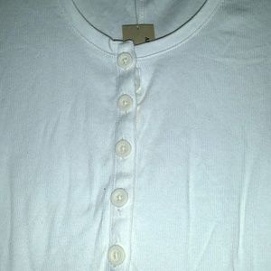 NWT American Eagle Ribbed Cream Henley
