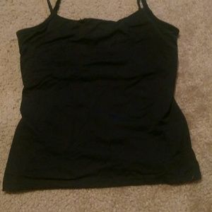 Black tank top with built-in bra