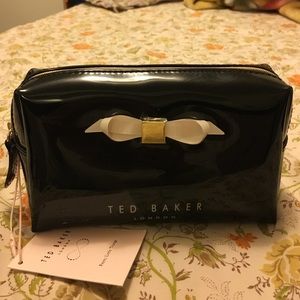 Ted Baker Nellyy Slim Bow Small Wash Bag Black NWT