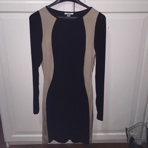 Black and nude illusion dress