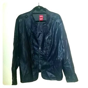 Faux leather military jacket