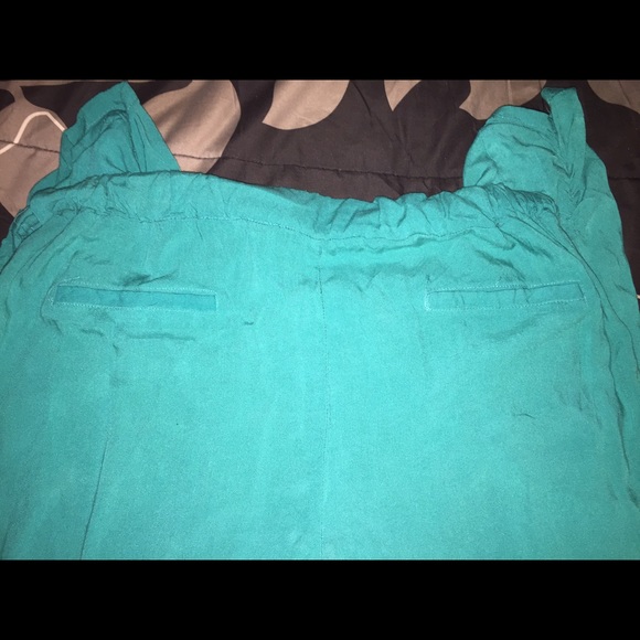 Teal thin trouser pants