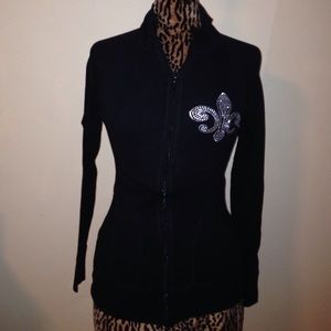 Rhinestone fleur de lis jacket