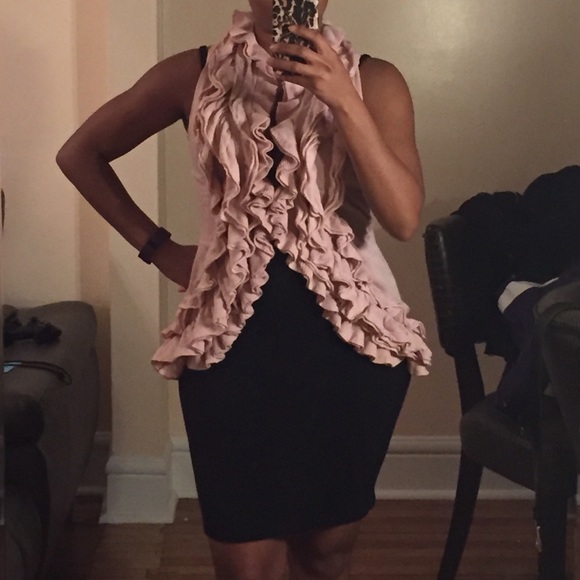 Light Pink Ruffle Sweater Vest