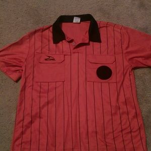 Red shirt with black stripes