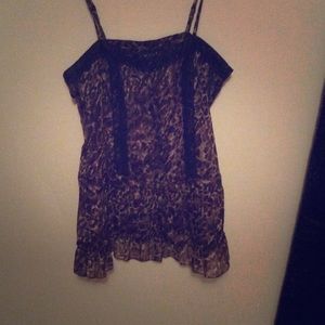 Sheer cheetah leopard print tank