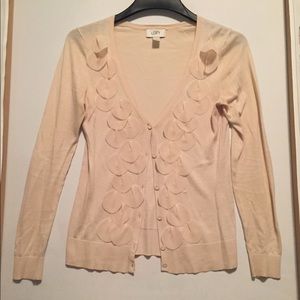 Ann Taylor Loft cream button down sweater Sz: XS