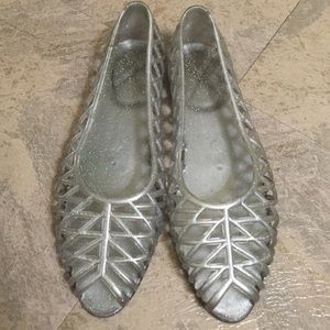 American apparel lattice jelly flats