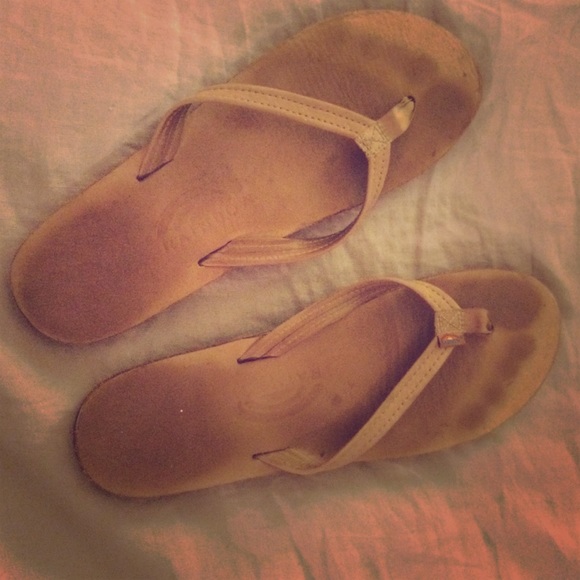 Rainbow flip flops