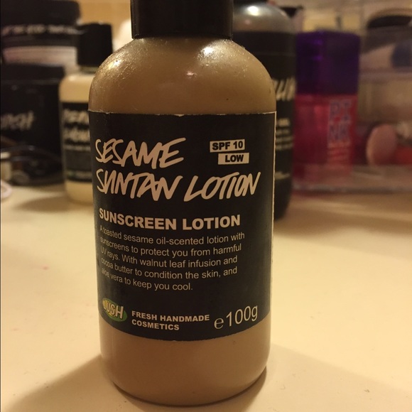 Sesame suntan lotion/powdered sunshine/snow angel