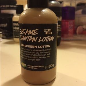 Sesame suntan lotion/powdered sunshine/snow angel