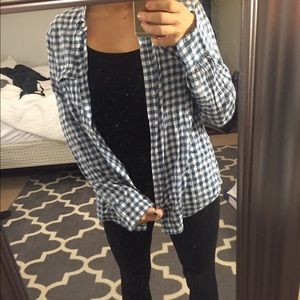Plaid button-down