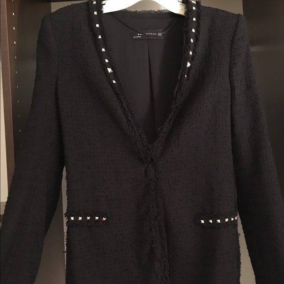 Zara blazer with shoulder detail and studs