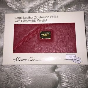 Zip around wallet with removable wristlet