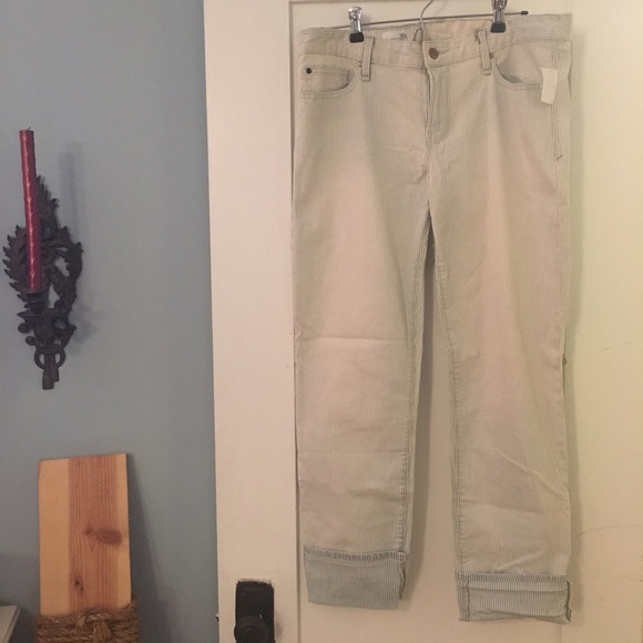 Gap Railroad Stripe Real Straight Skimmer Jeans