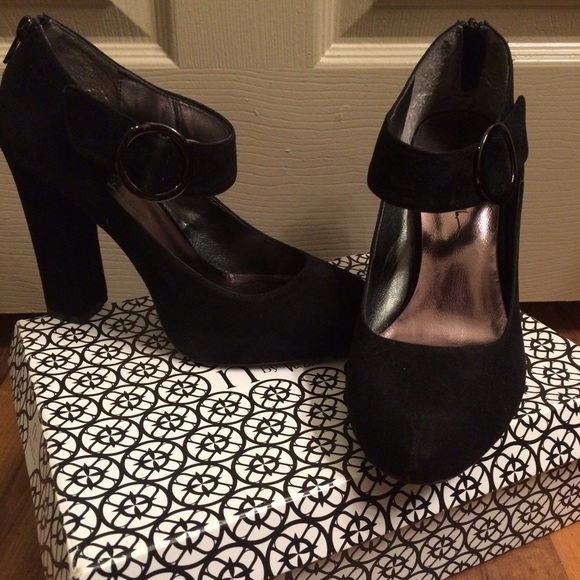 Nicole Miller Suede Mary Jane Heels