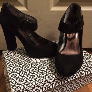 Nicole Miller Suede Mary Jane Heels