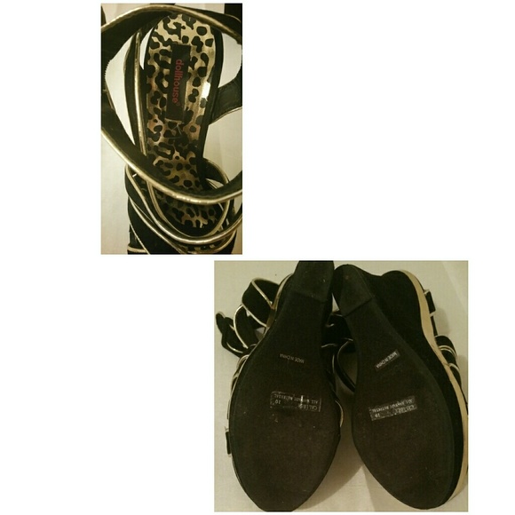 ❌❌SOLD❌❌-Gld/blk 6in wedges - Picture 3 of 4