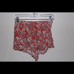 Orange floral shorts