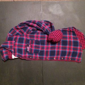 plaid button down