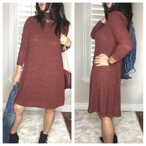 Chic A line Rust dress - Picture 2 of 5
