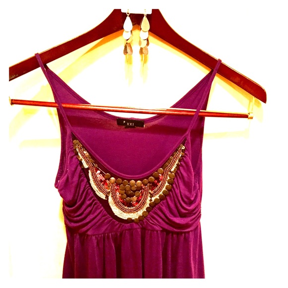 Purple power! Glitzy tank will make you sparkle!